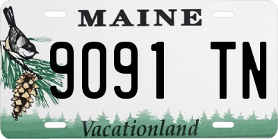 ME license plate 9091TN