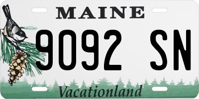 ME license plate 9092SN