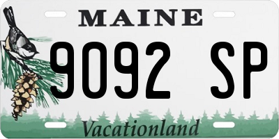 ME license plate 9092SP