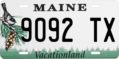 ME license plate 9092TX