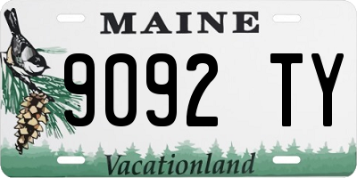 ME license plate 9092TY