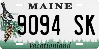 ME license plate 9094SK