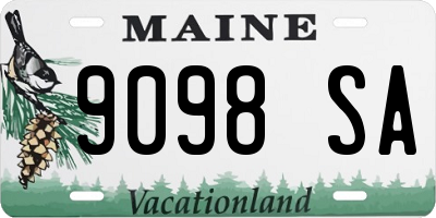 ME license plate 9098SA