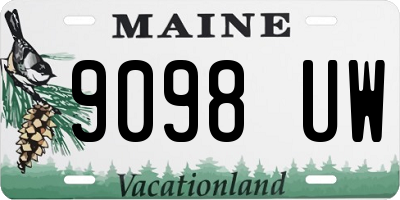 ME license plate 9098UW