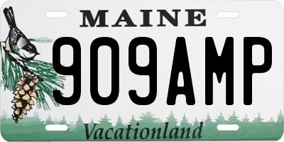 ME license plate 909AMP