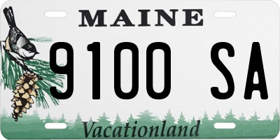 ME license plate 9100SA