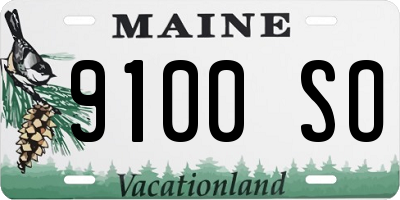 ME license plate 9100SO