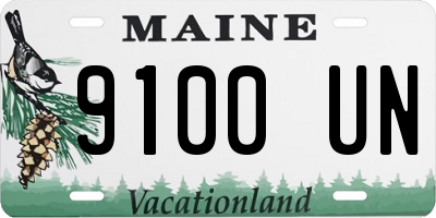 ME license plate 9100UN