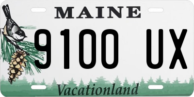 ME license plate 9100UX
