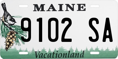 ME license plate 9102SA