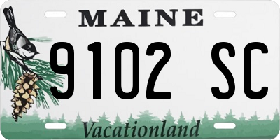 ME license plate 9102SC