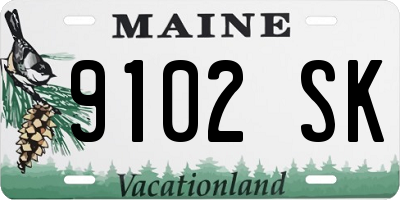 ME license plate 9102SK