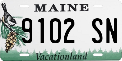 ME license plate 9102SN