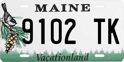 ME license plate 9102TK