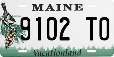 ME license plate 9102TO