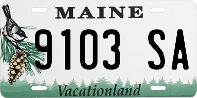 ME license plate 9103SA