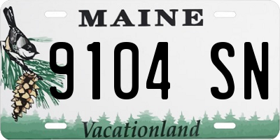 ME license plate 9104SN