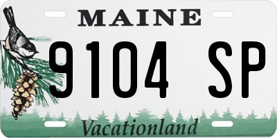 ME license plate 9104SP