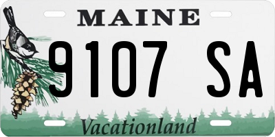 ME license plate 9107SA
