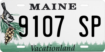ME license plate 9107SP