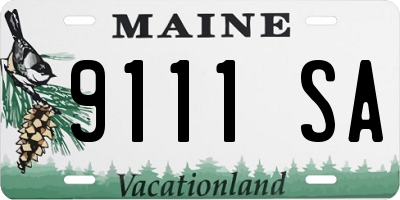 ME license plate 9111SA