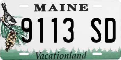 ME license plate 9113SD
