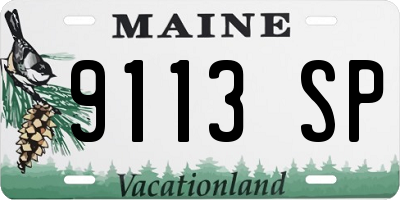 ME license plate 9113SP