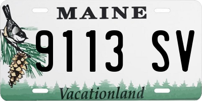 ME license plate 9113SV