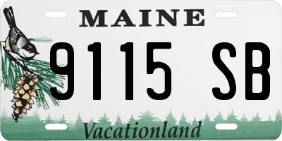 ME license plate 9115SB
