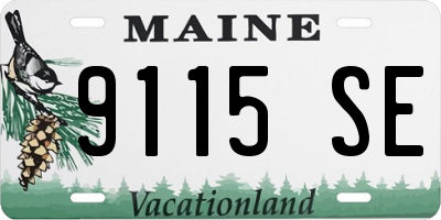 ME license plate 9115SE