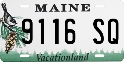 ME license plate 9116SQ