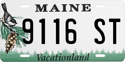 ME license plate 9116ST