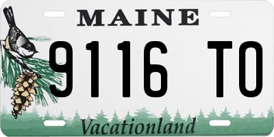 ME license plate 9116TO