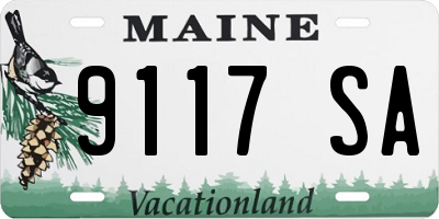 ME license plate 9117SA