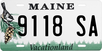 ME license plate 9118SA