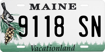 ME license plate 9118SN