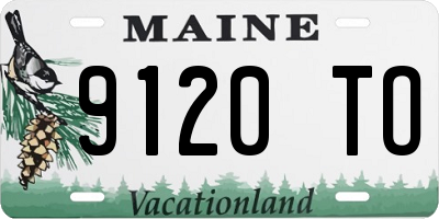 ME license plate 9120TO