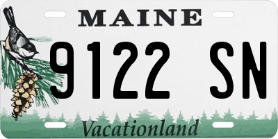 ME license plate 9122SN