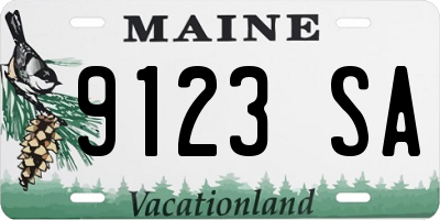 ME license plate 9123SA