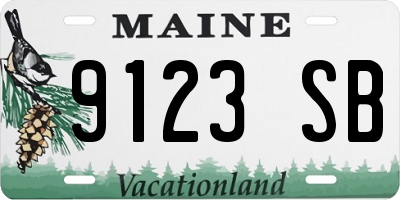 ME license plate 9123SB