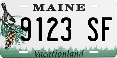 ME license plate 9123SF
