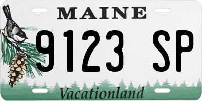 ME license plate 9123SP