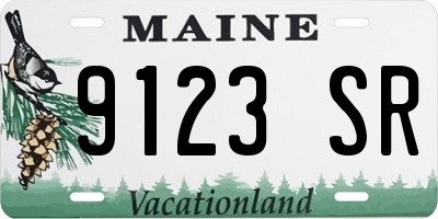 ME license plate 9123SR