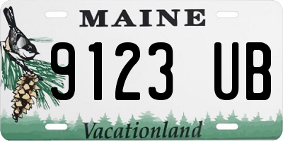 ME license plate 9123UB