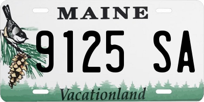 ME license plate 9125SA