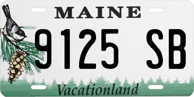ME license plate 9125SB