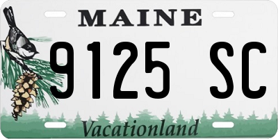 ME license plate 9125SC