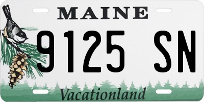 ME license plate 9125SN