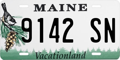 ME license plate 9142SN