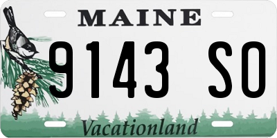 ME license plate 9143SO
